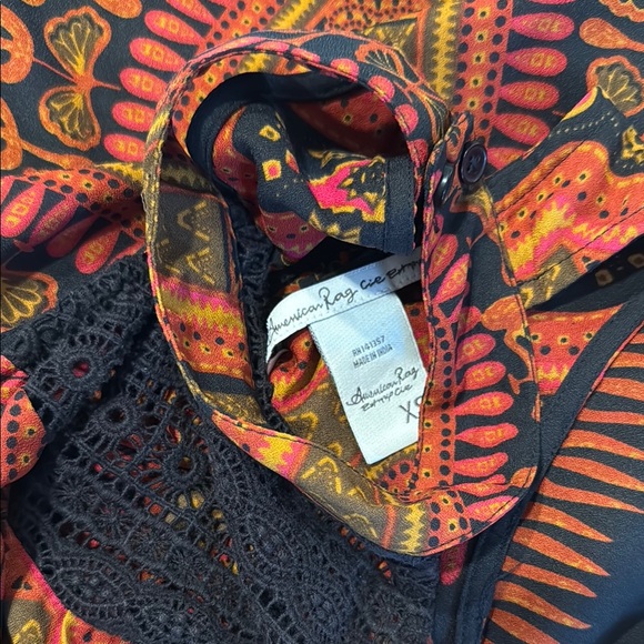 American Rag Cie Bohemian Halter Tunic Mini Dress with Vibrant Patterns XS - Picture 8 of 8